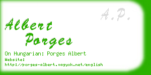 albert porges business card